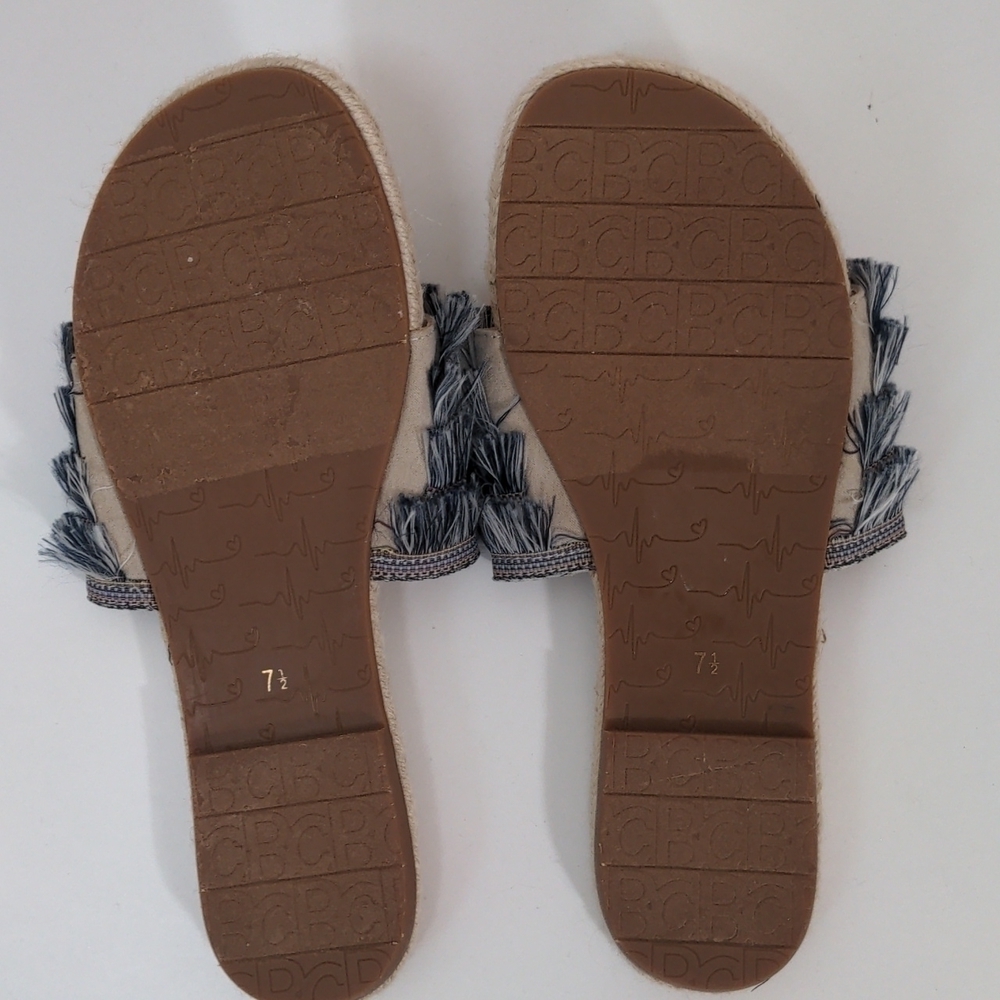 BC Born in California Vegan Fringe Espadrille Slides 7.5 - Picture 3 of 7